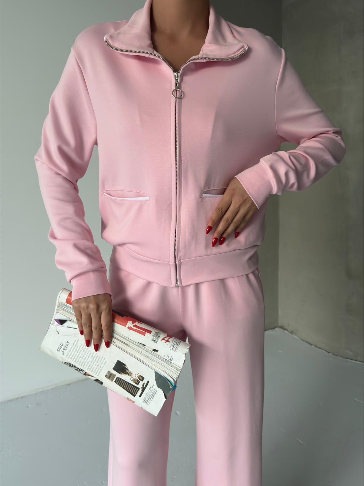 CEP BİYE DETAYLI MODAL KUMAŞ 2Lİ TAKIM-YUMUŞAK DOKULU-PEMBE ek resim