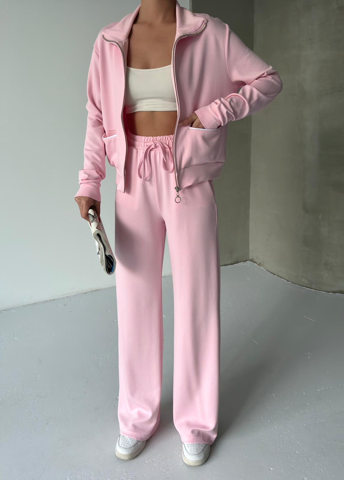 CEP BİYE DETAYLI MODAL KUMAŞ 2Lİ TAKIM-YUMUŞAK DOKULU-PEMBE ek resim