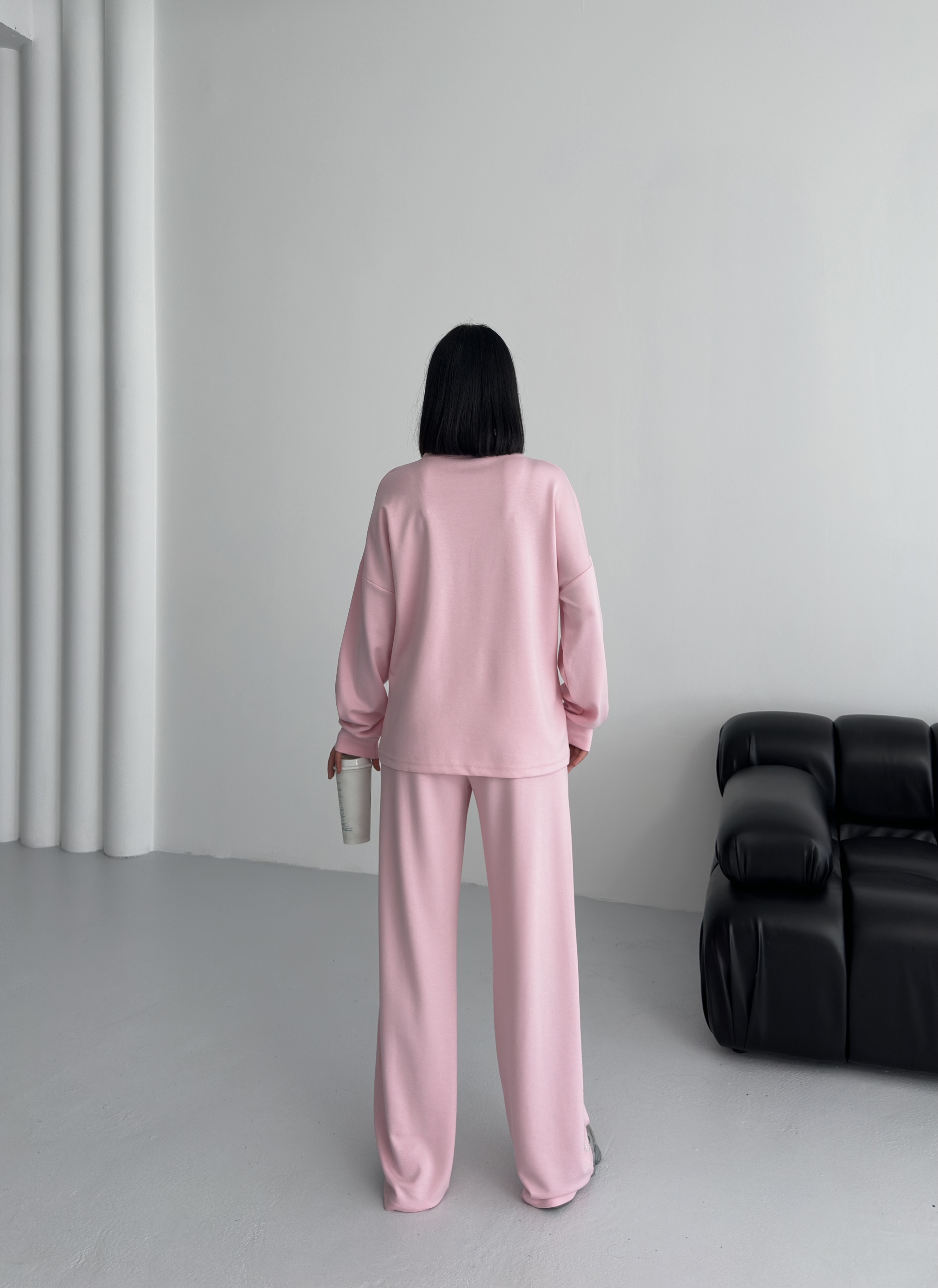 Pembe Ultra Premium Soft Touch Taşlı Takım ek resim