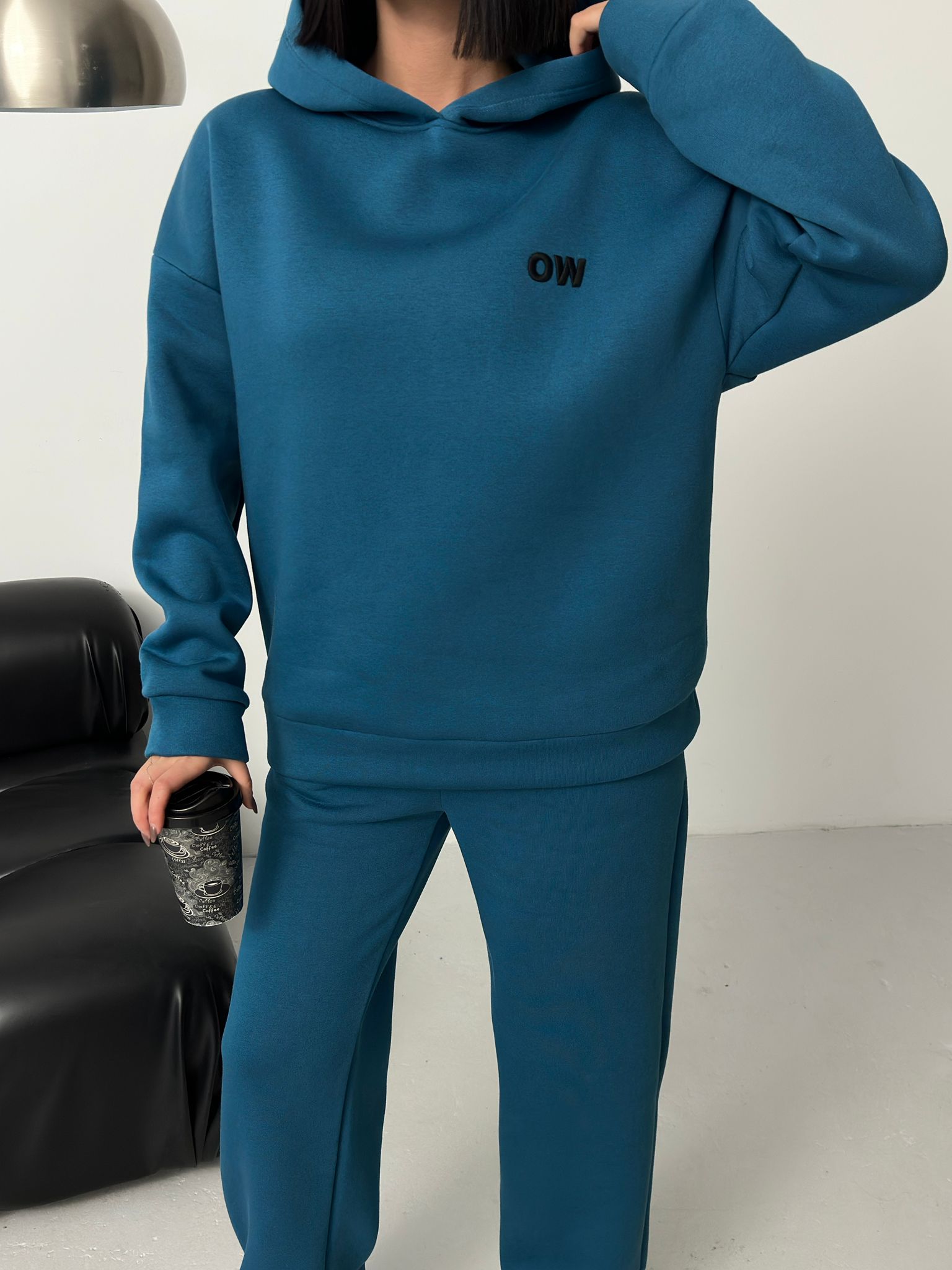 Nakış Detaylı 3 İplik Şardonlu Eşofman Takımı ek resim