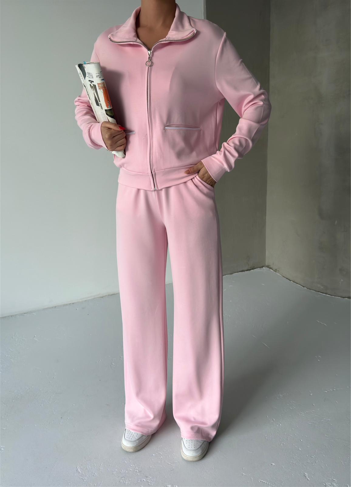 CEP BİYE DETAYLI MODAL KUMAŞ 2Lİ TAKIM-YUMUŞAK DOKULU-PEMBE ek resim